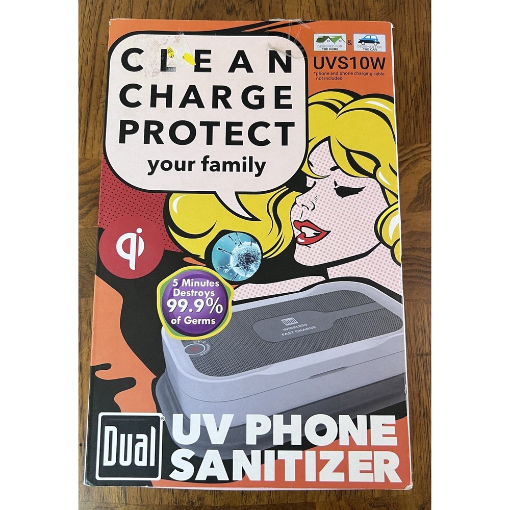 Dual Phone UV Sanitizer- Home & Car - 5 Minutes Destroys 99.9% of Germs New